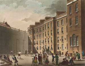 Fleet Prison by the artist Thomas Rowlandson, 1808