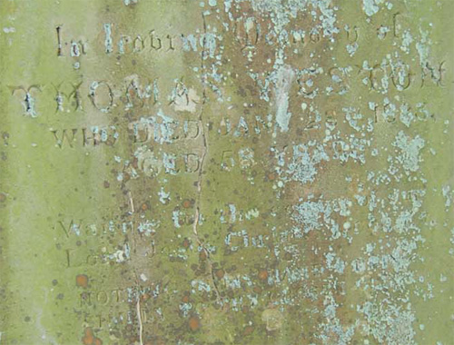 Gravestone with illegible writing